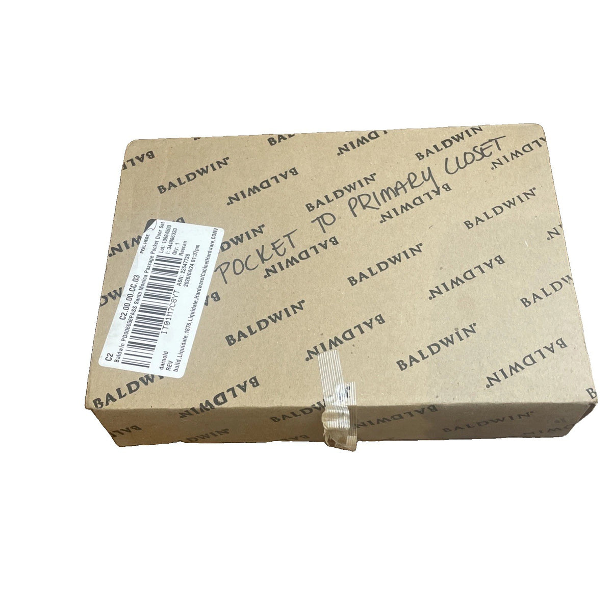 Baldwin PD006056PASS PD006.PASS Santa Monica Passage Pocket Door Set Small SS