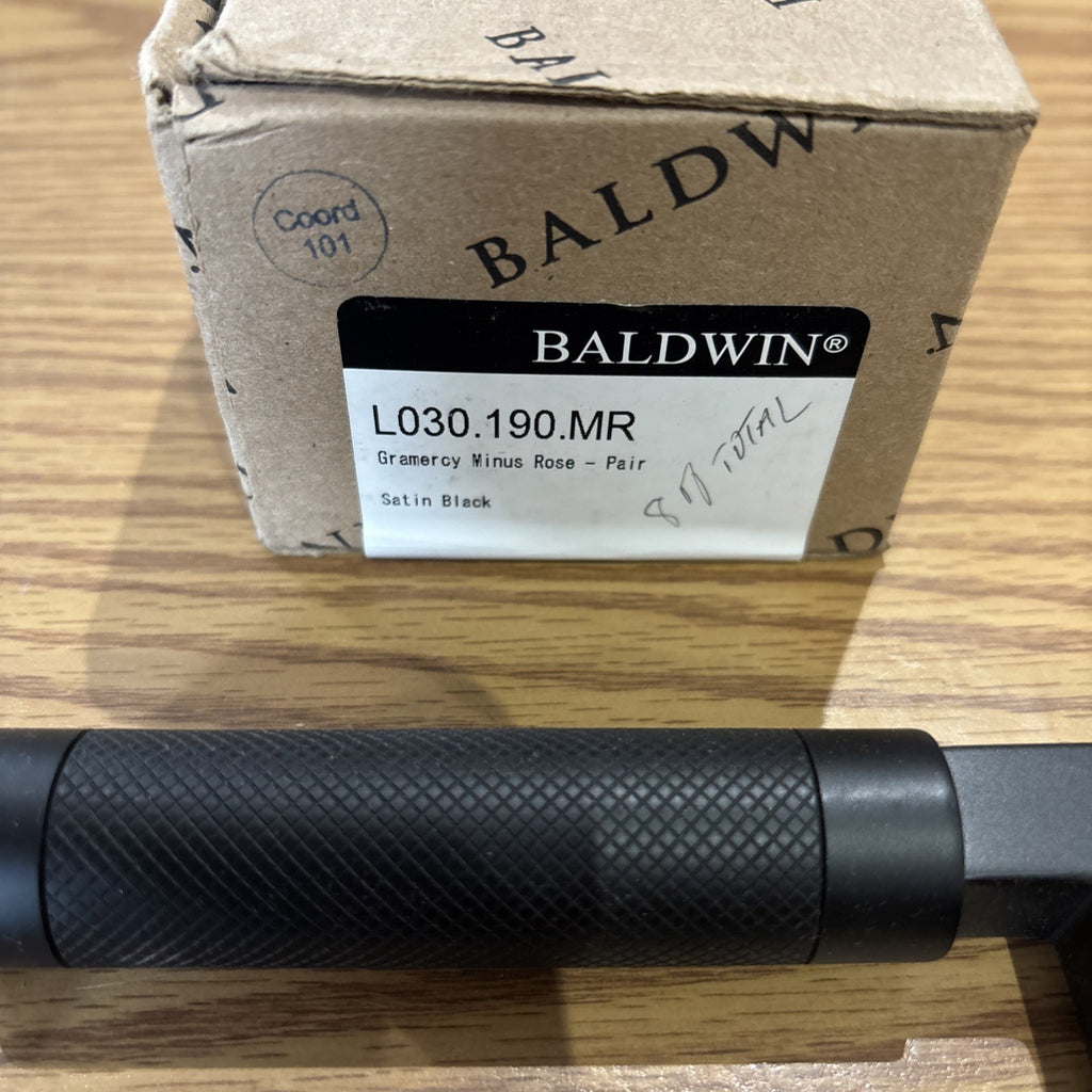 Baldwin L030.MR L030 Gramercy Knurled Pair of Door Levers - Black