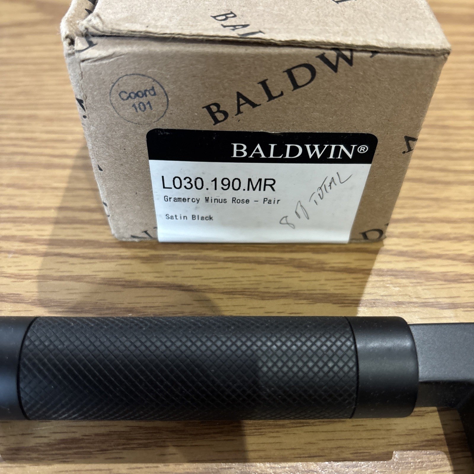 Baldwin L030.MR L030 Gramercy Knurled Pair of Door Levers - Black