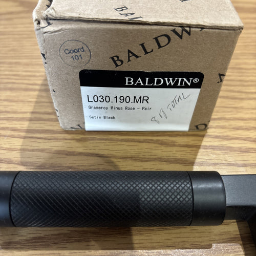 Baldwin L030.MR L030 Gramercy Knurled Pair of Door Levers - Black