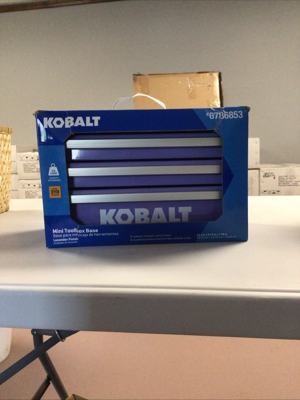 NEW Kobalt Mini-Base 3-Drawer Lavender  Toolbox /Jewelry Box