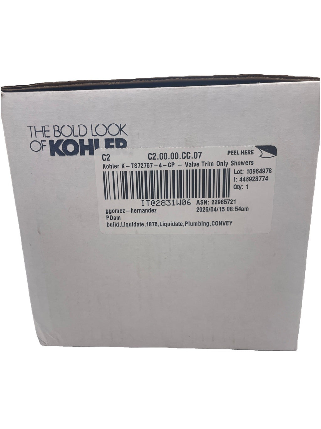 Kohler TS72767-4-CP Pressure Balanced Valve Trim Only *READ*