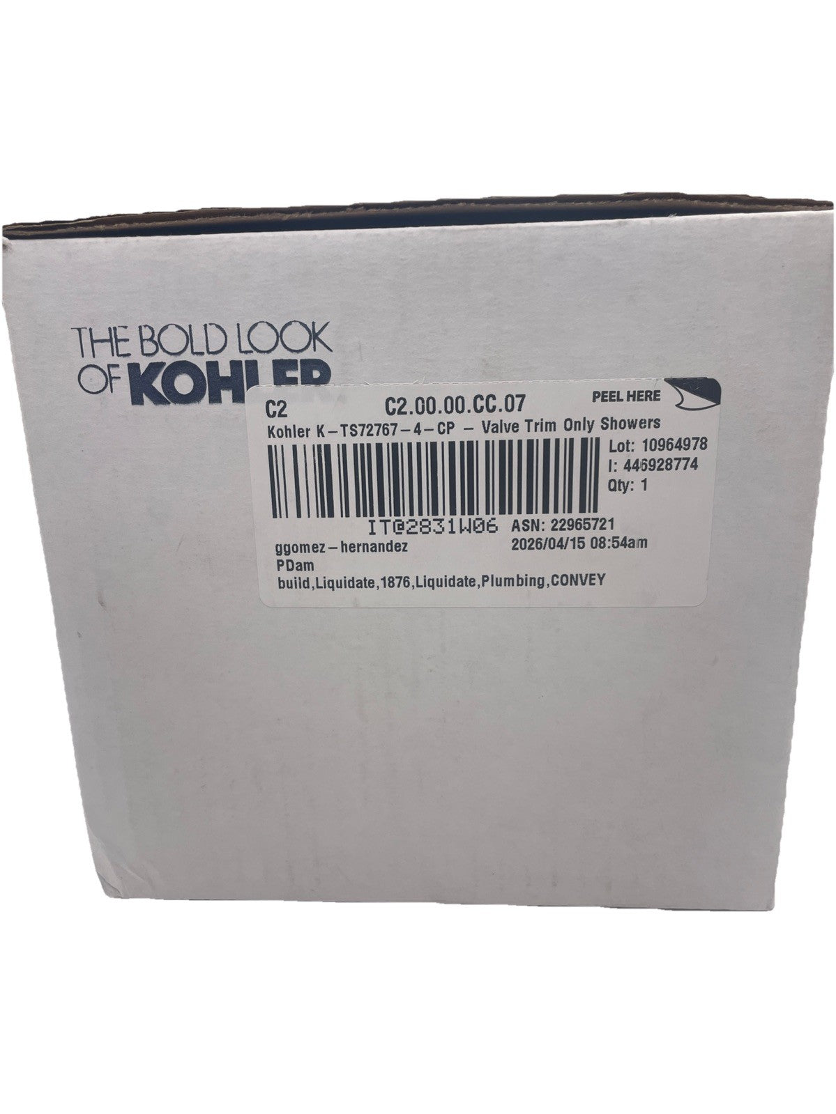 Kohler TS72767-4-CP Pressure Balanced Valve Trim Only *READ*