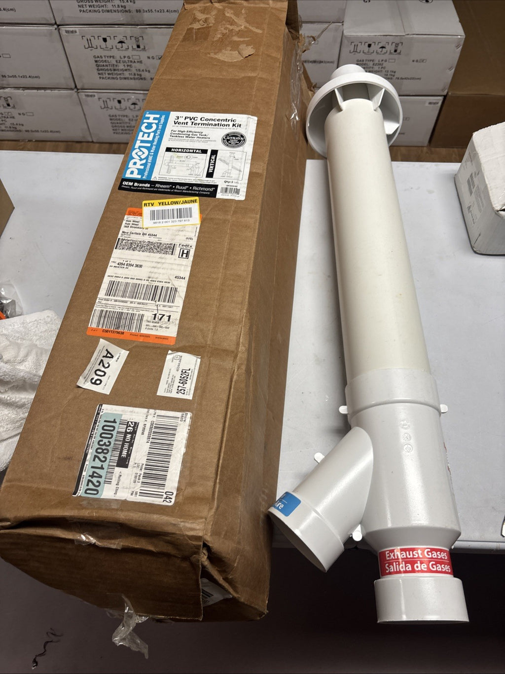 PROTECH SP20245 3" PVC Concentric Vent Termination Kit Rheem Open Box
