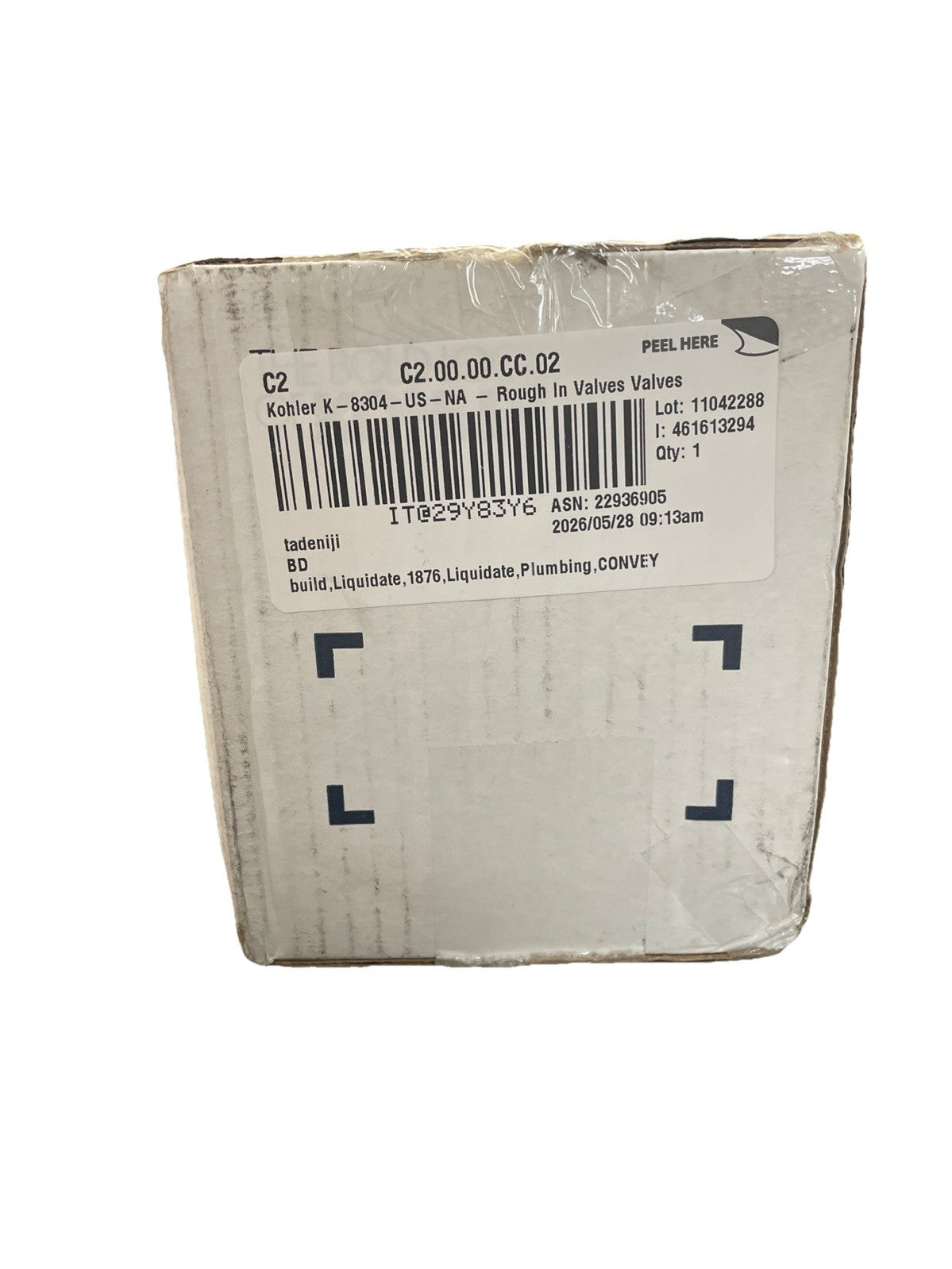 Kohler K-8304-US-NA Rite-Temp Pressure Valve with Service Stops *READ*