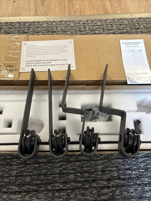 6 Foot Black Barn Door Hardware. Bo-6ft-j-2-double