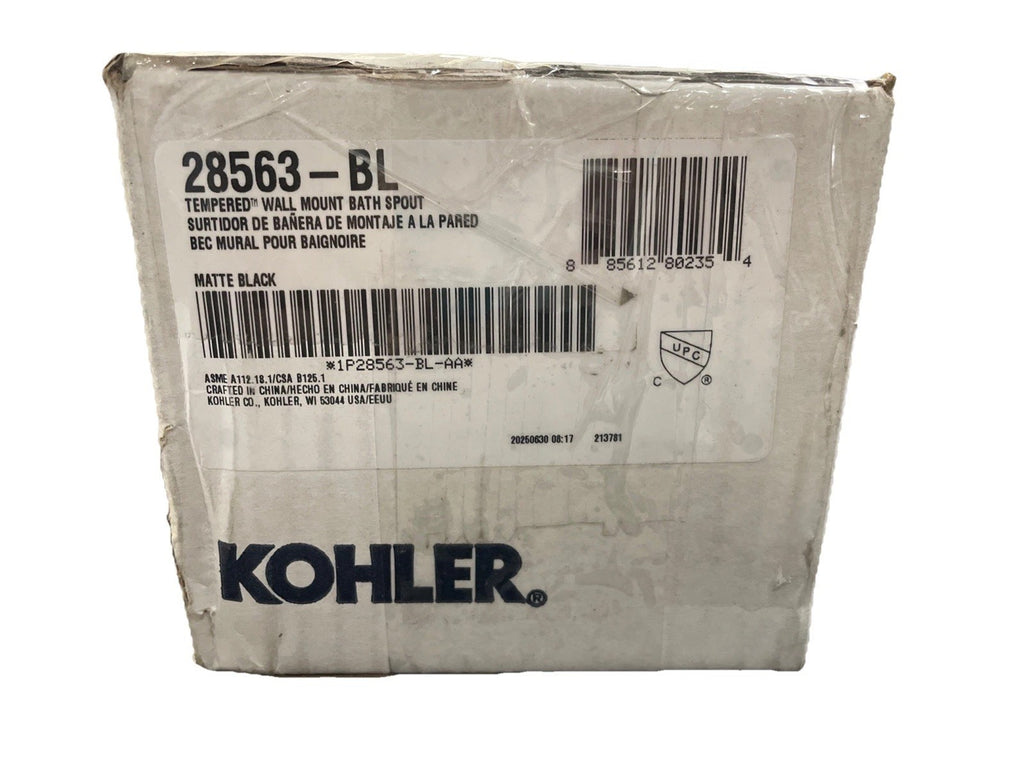 Kohler K-28563-BL Tempered 6-3/8" Integrated Diverter Tub Spout - Matte Black