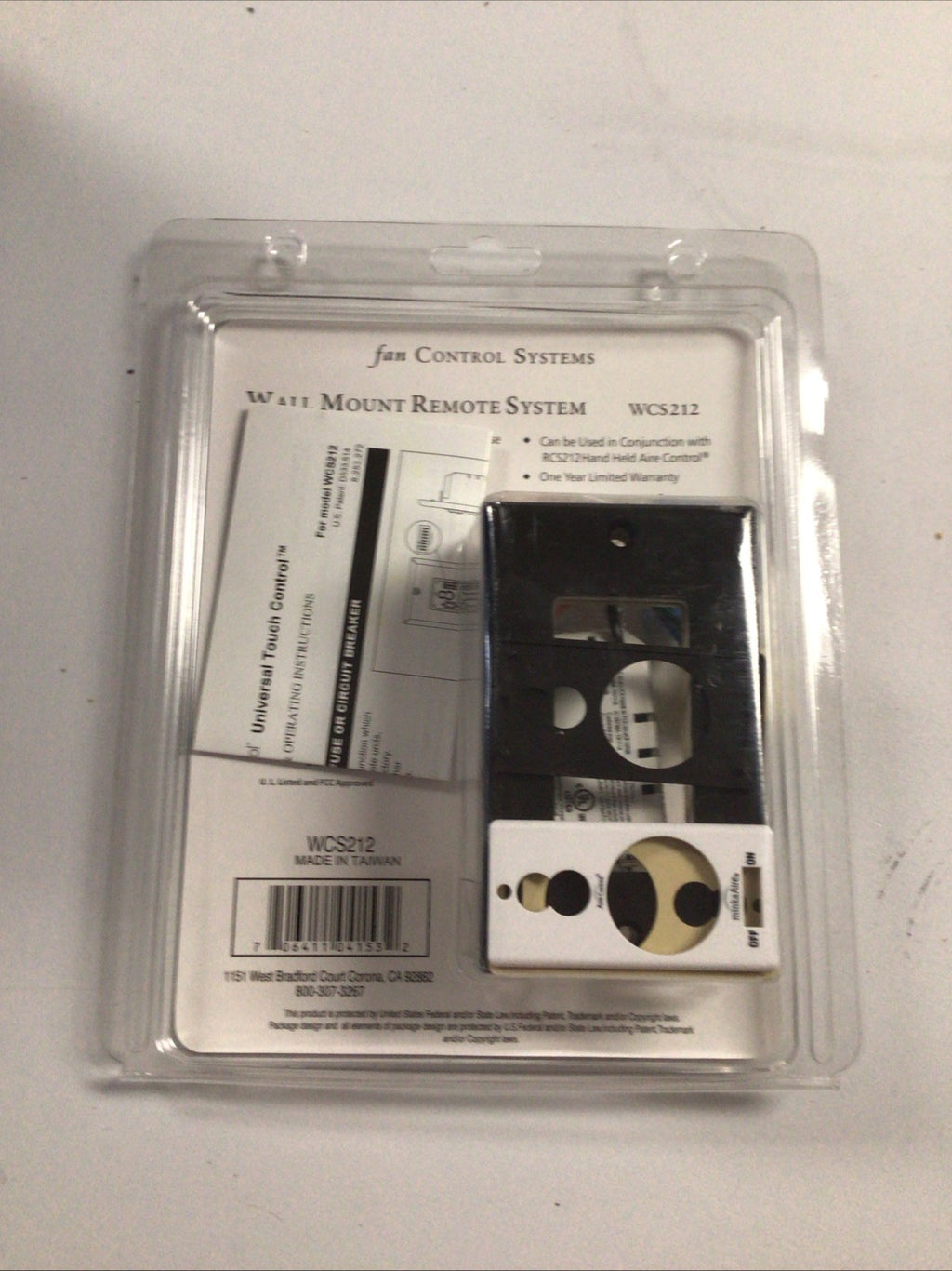 MinkaAire WCS212 Aire Control Wall Mount Remote System Control Ceiling Fan New