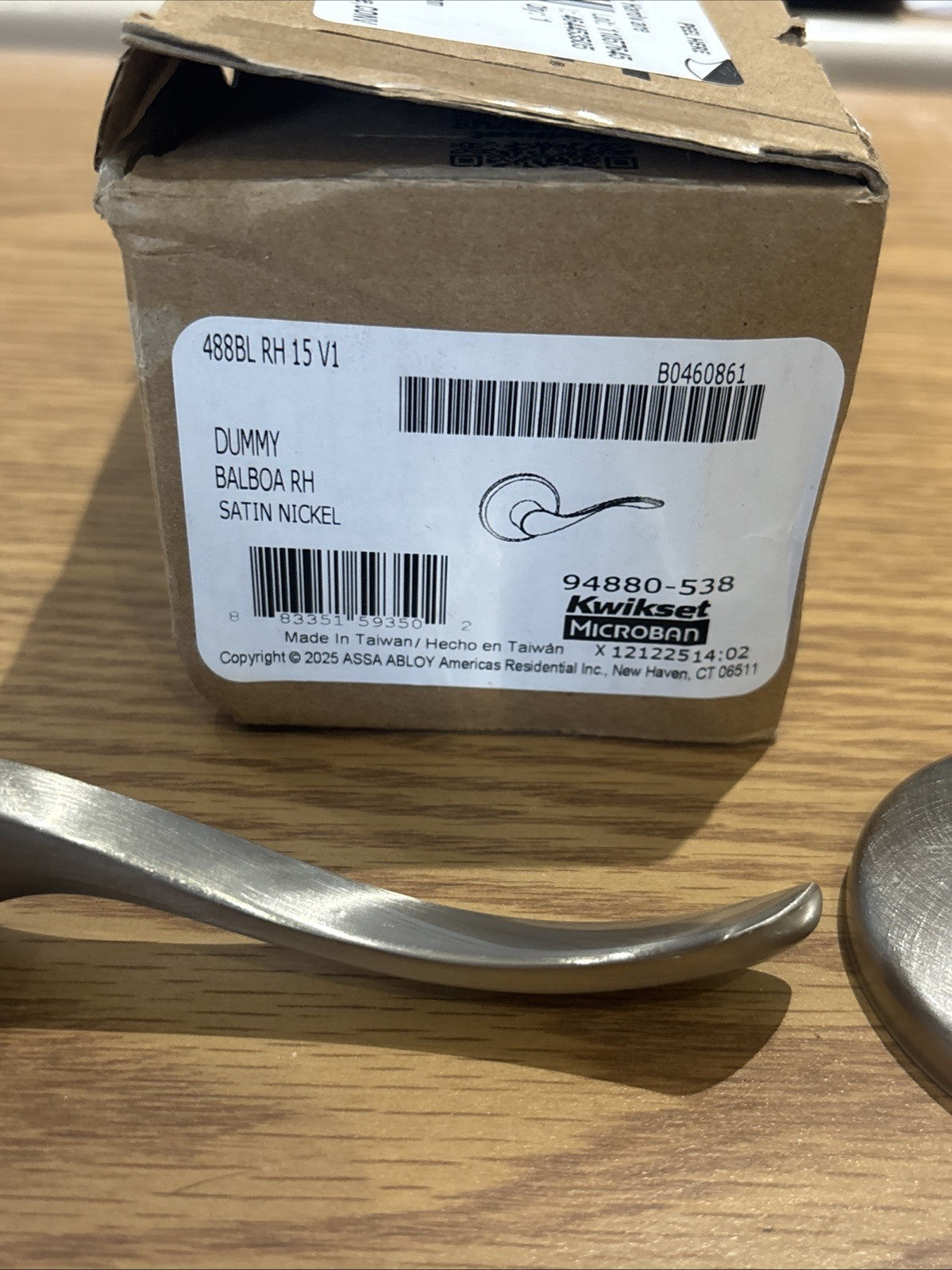 Kwikset 94880-548 488DNL Dummy Dorian Satin Nickel Door Lever Qty 2