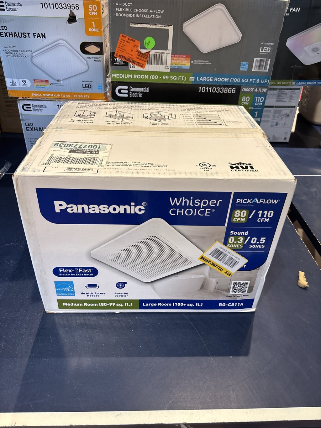 Panasonic WhisperChoice DC 80/110 CFM Ceiling Bathroom Exhaust Fan RG-C811A