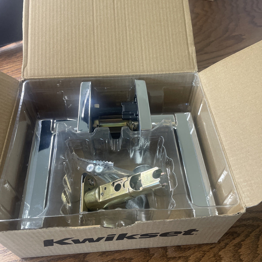 Kwikset Halifax - Privacy Square Lever Polished Chrome (730HFL) -open box, READ