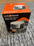 Link2Home Space Saver Pop Up-Outlet, 3 Power Outlets 15 Amp, 2 USB Ports 2.4 Amp