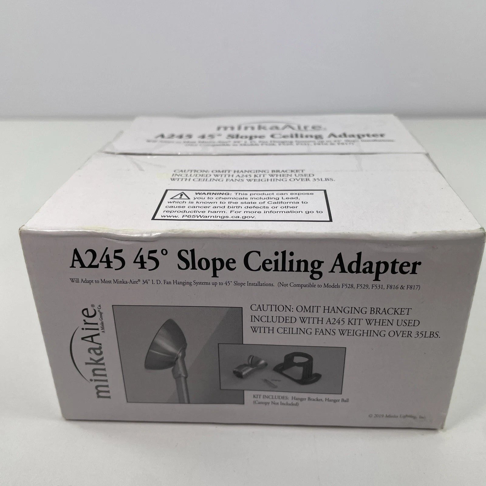 Minka Aire A245 45 Degree Sloped Ceiling Adapter Brushed Nickel