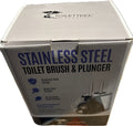 Stainless Steel Bathroom Cleaning Toilet Bowl Brush and Plunger Combo Set Black