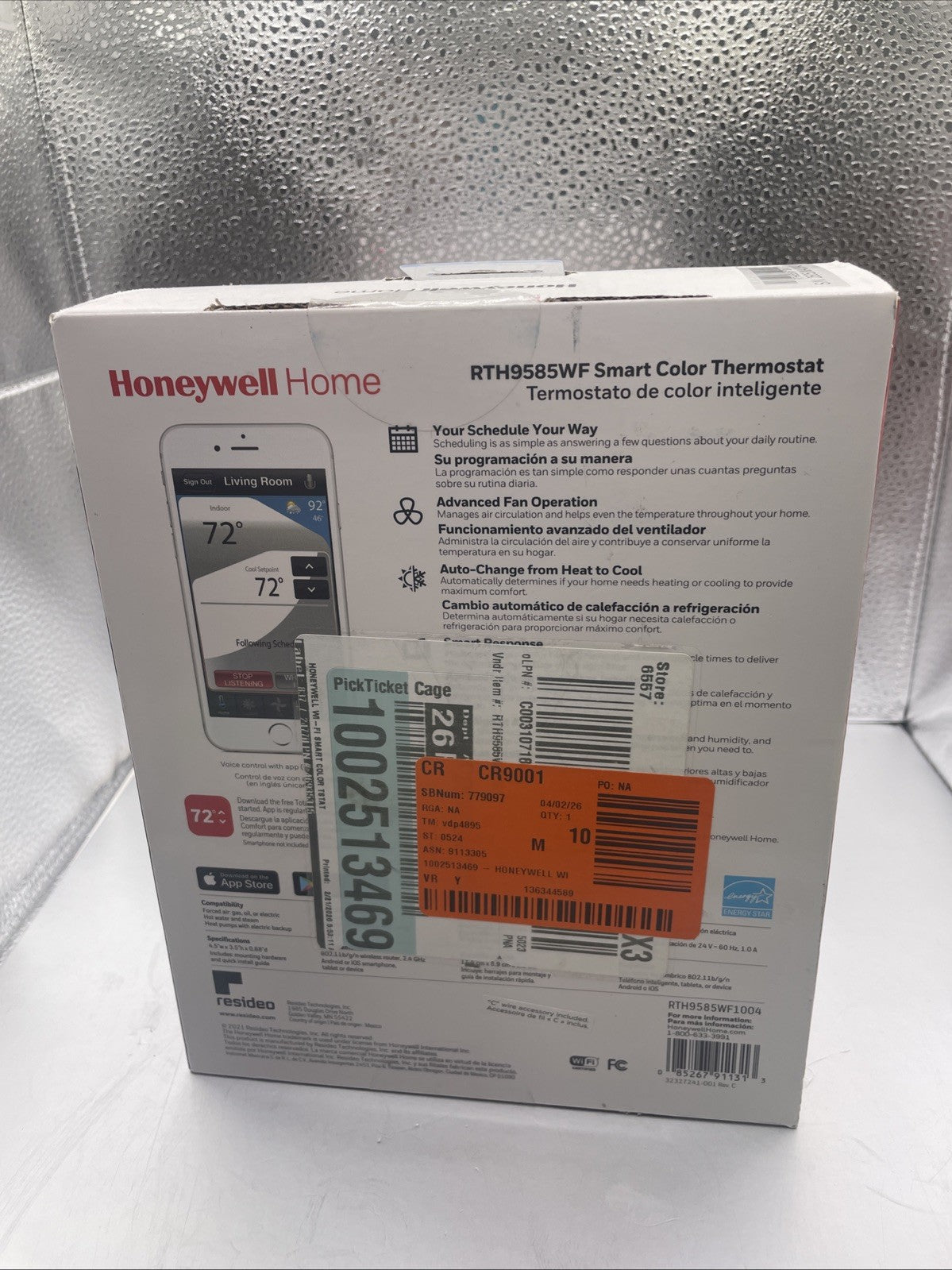 Honeywell Home Wi-Fi Smart Color Thermostat RTH9585WF