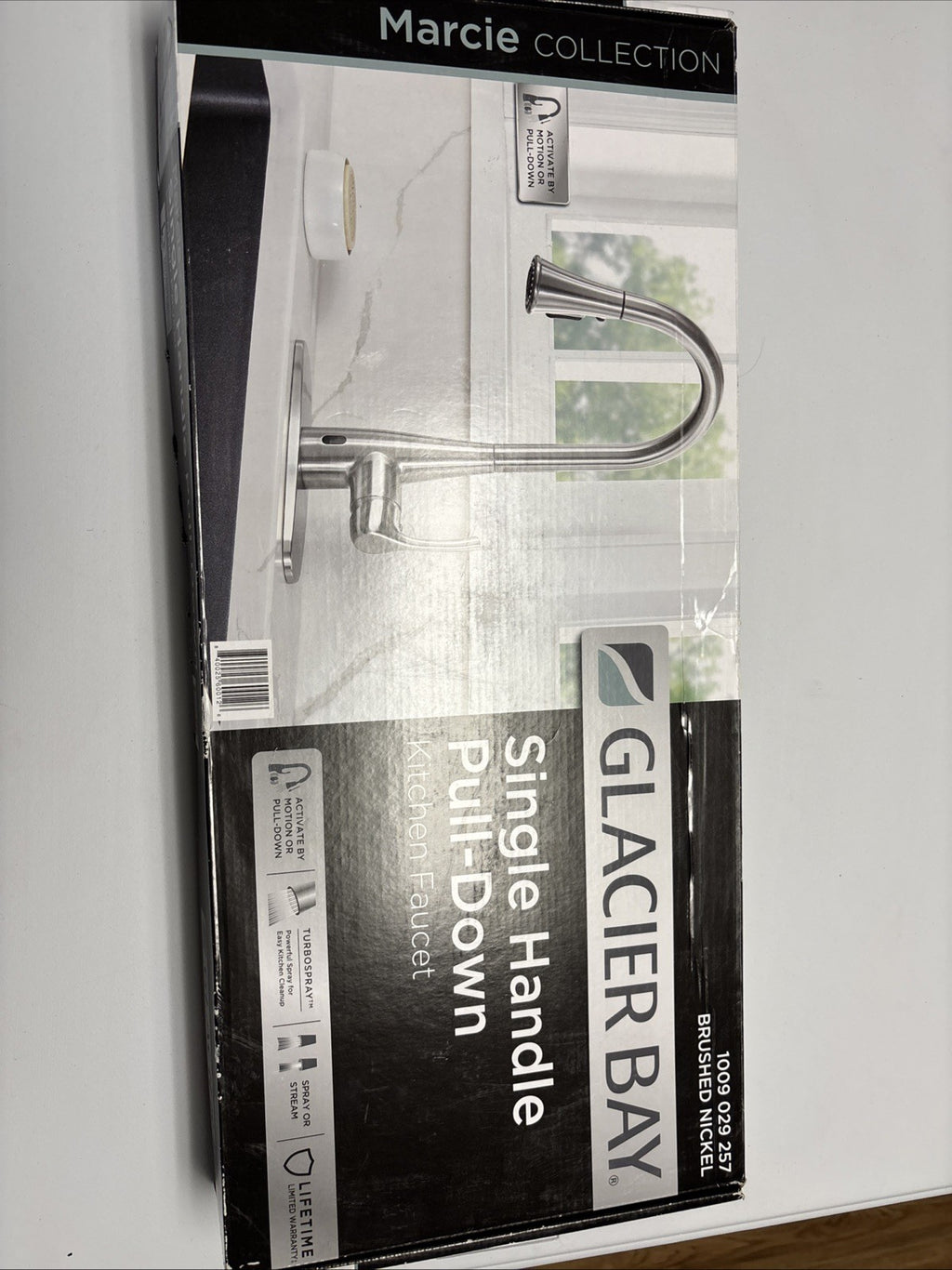 Glacier Bay Marcie Single-Handle Pull Down Touchless Kitchen Faucet Brushed Nick