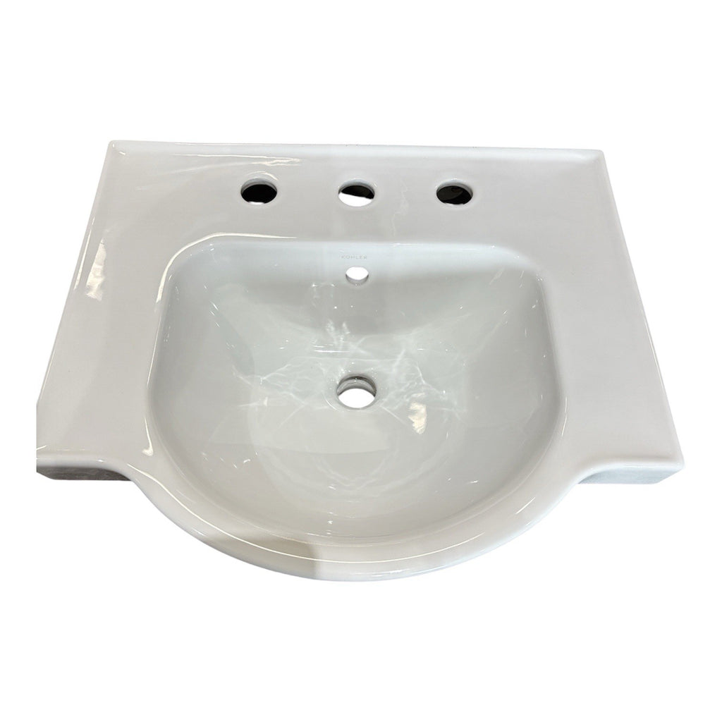 Kohler K-5247-8-0 Veer 21" Pedestal Bathroom Sink With Three Holes- Sink Only
