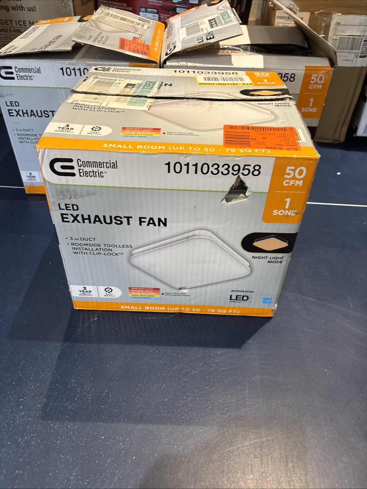 Commercial Electric 50 CFM Bathroom Exhaust Fan LED Light Energy Star