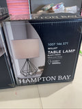 Hampton Bay Willet 15.5 in. Black Cage Accent Table Lamp - New