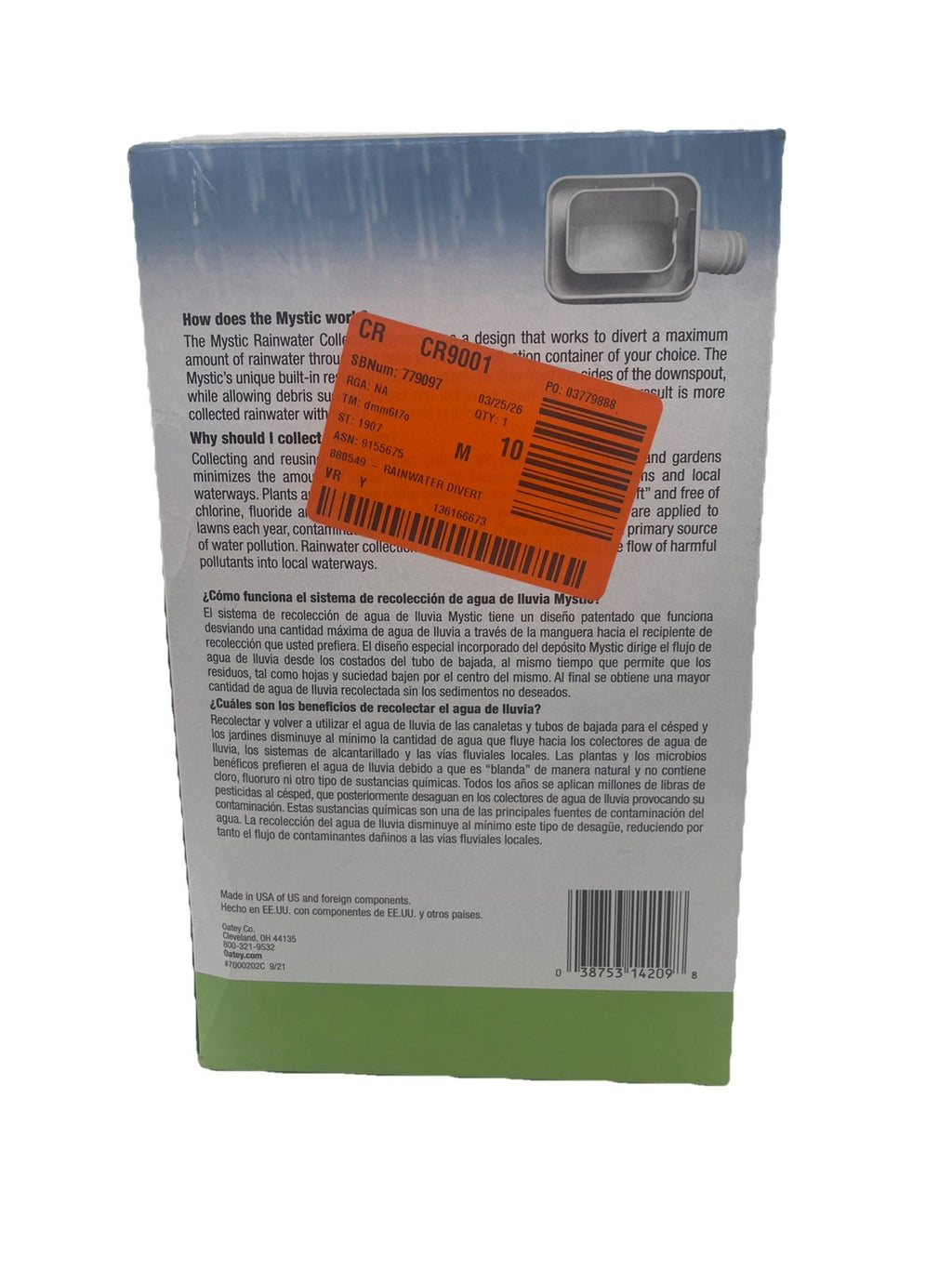 Oatey 14209 Mystic 2 in. x 3 in. White Rainwater Collection System