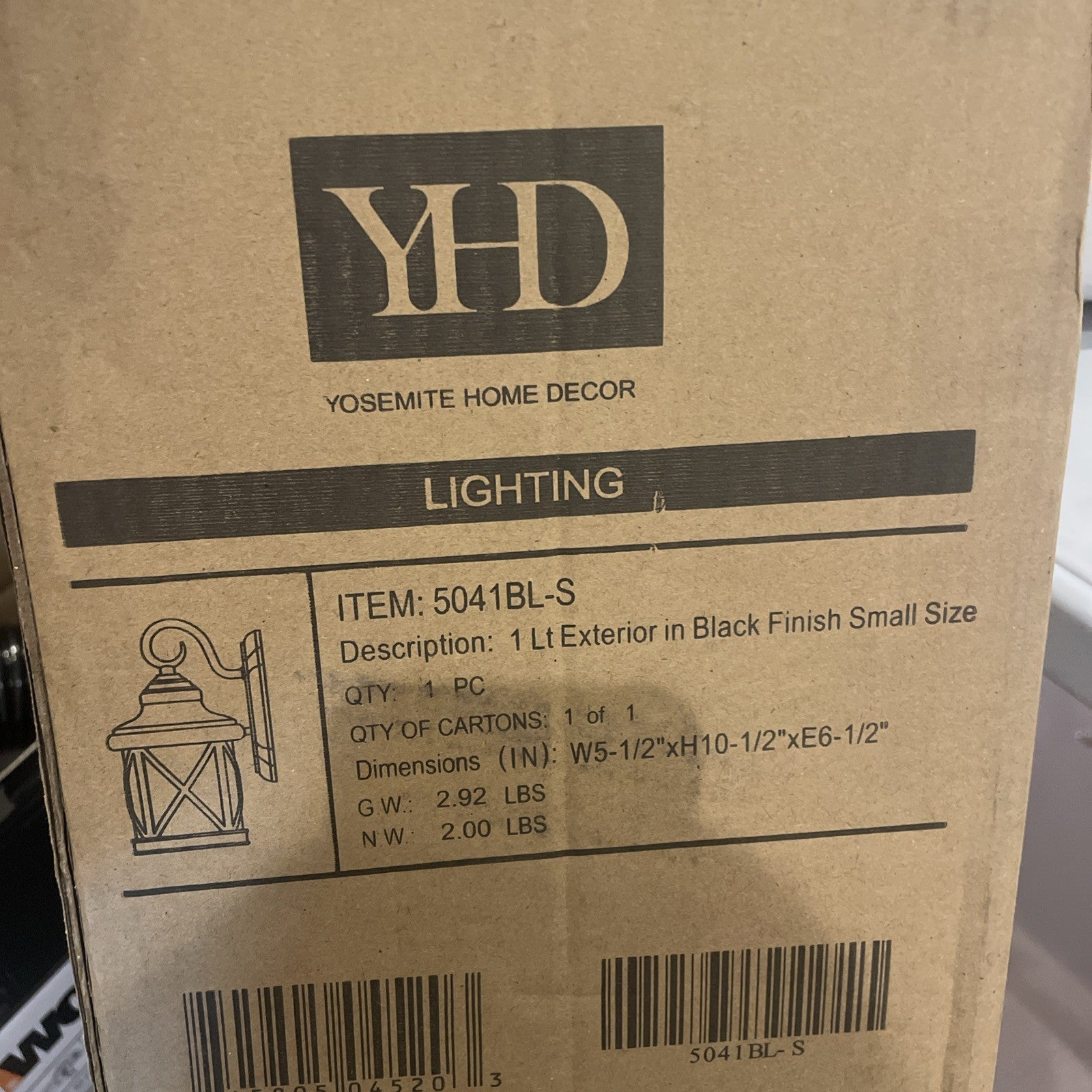 Yosemite House Decor - Light Exterior - 5041BL - S (BULB NOT INCLUDED)