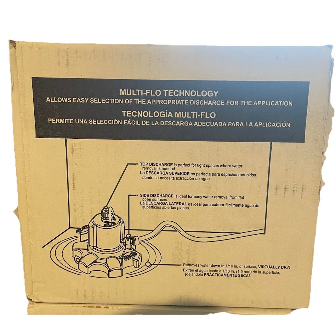 Wayne 1/6 HP WaterBUG Submersible Utility Pump with Multi-Flo Technology
