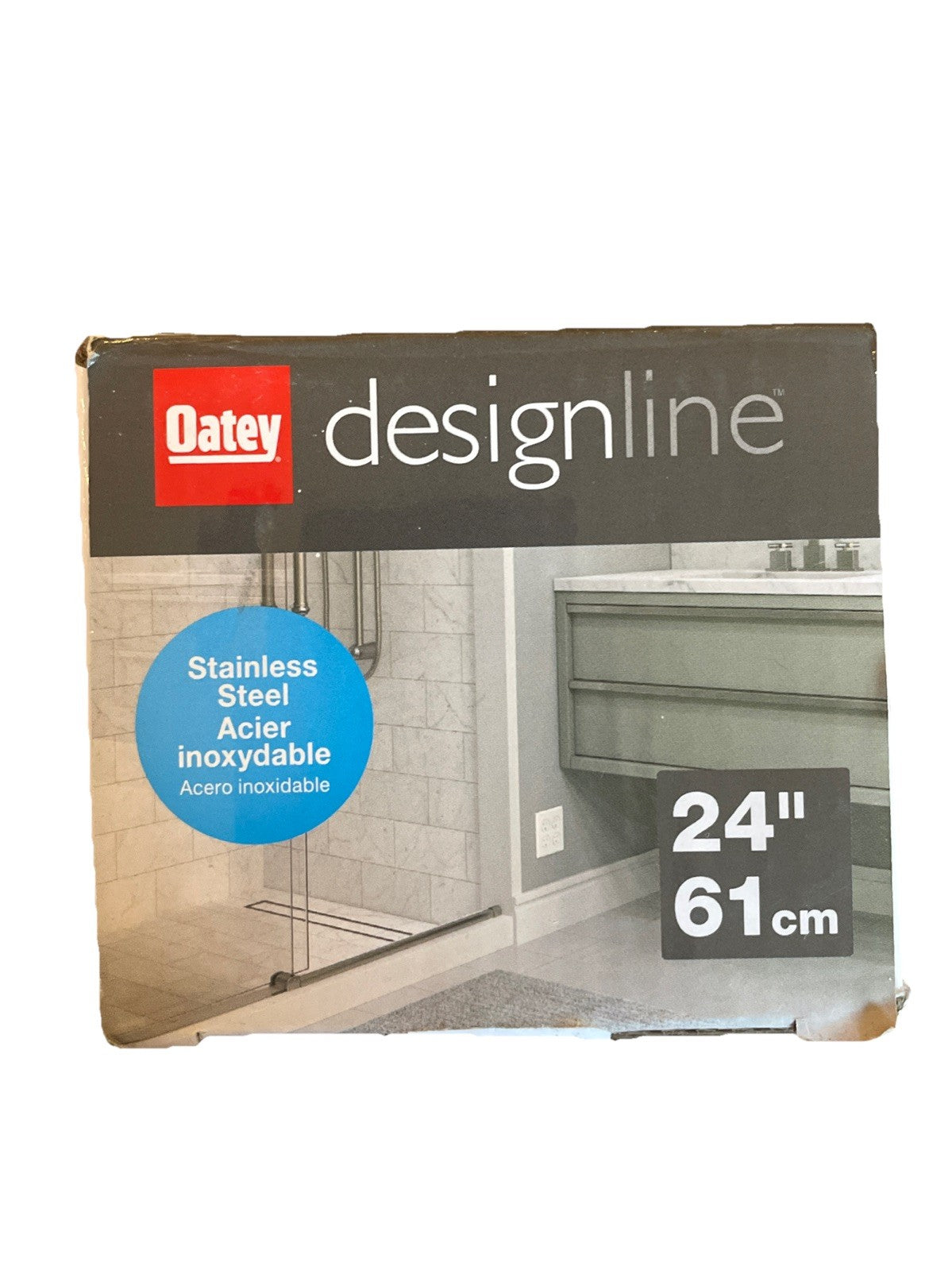 Oatey Designline 24 in. Stainless Steel Linear Shower Drain Square Grate New 