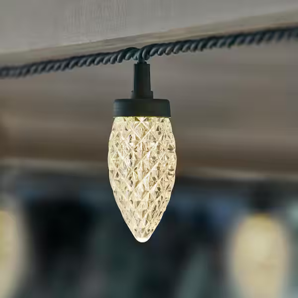 Home Accents Christmas Lights 100 Warm White Faceted C9 LED  - CASE OF 4 Spools