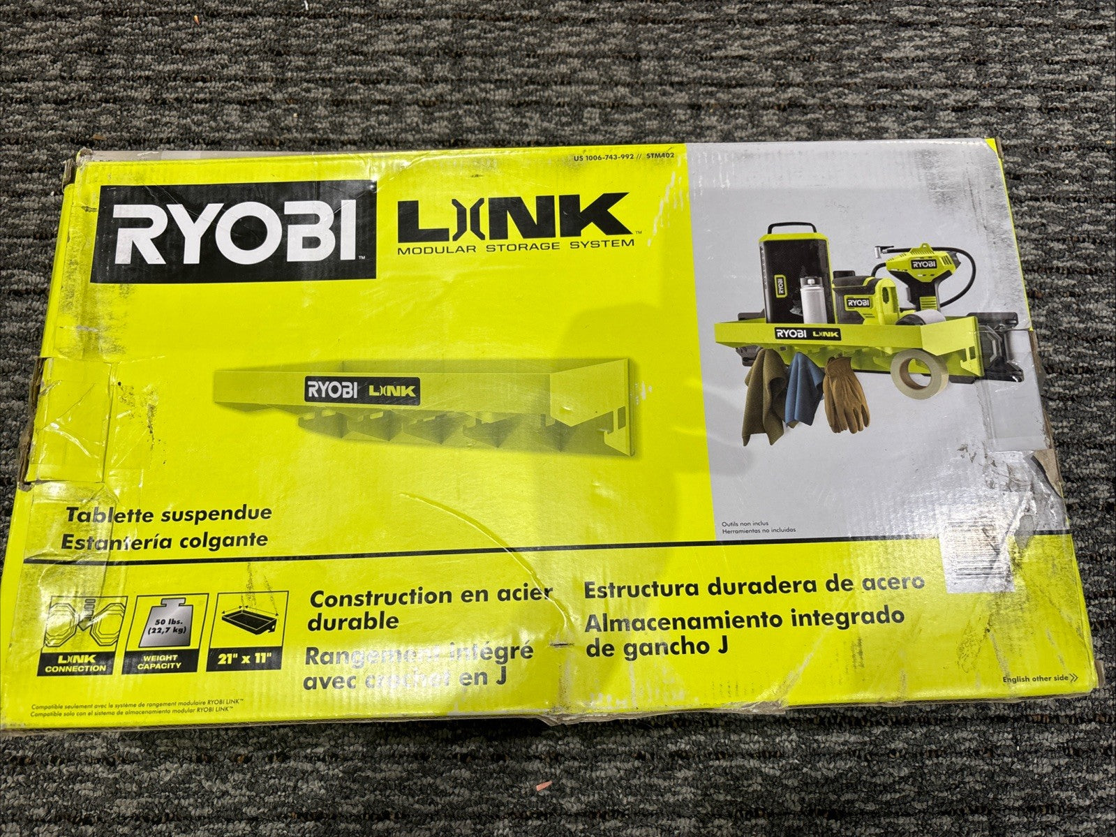 RYOBI LINK STM402 LINK Hanging Shelf Storage System NEW SEALED