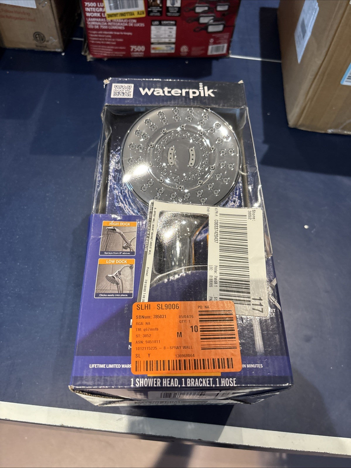 Waterpik 8-Spray Wall Mount Magnet Multi Height Handheld Shower Head