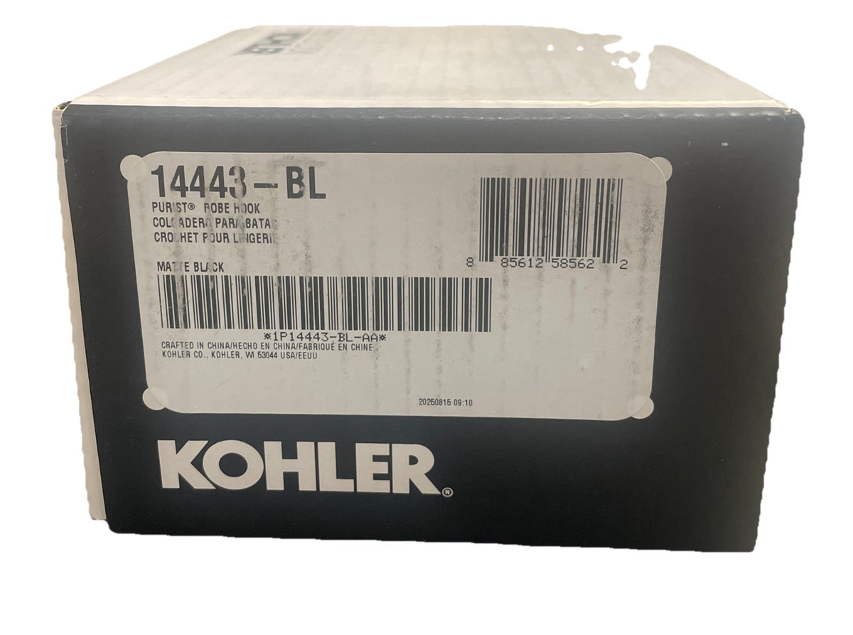 Kohler Purist Single Robe Hook - 14443-BL - Black *READ*