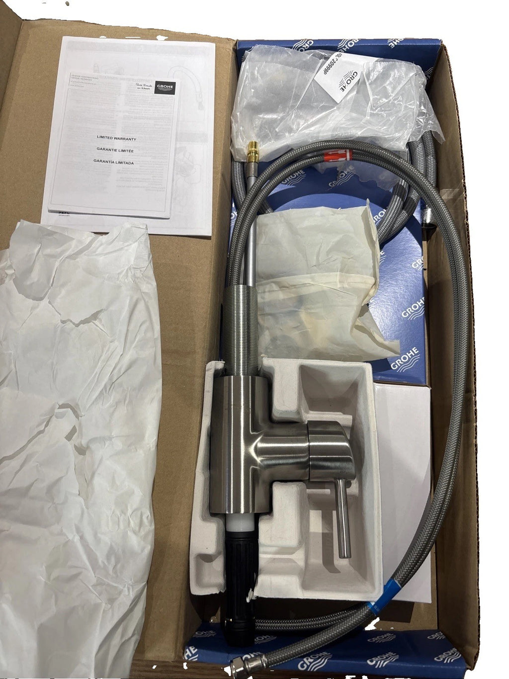 GROHE Concetto Single-Handle Pull-Out Sprayer Kitchen Faucet Starlight Finish