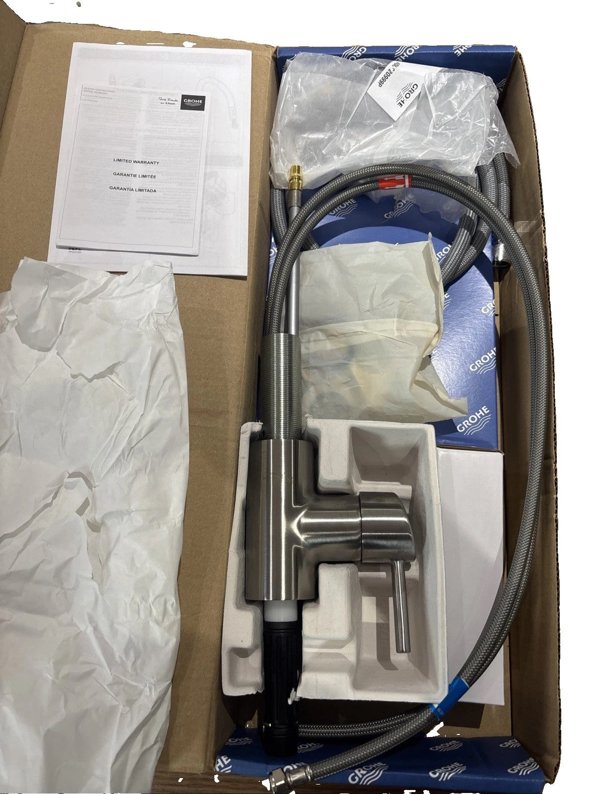 GROHE Concetto Single-Handle Pull-Out Sprayer Kitchen Faucet Starlight Finish