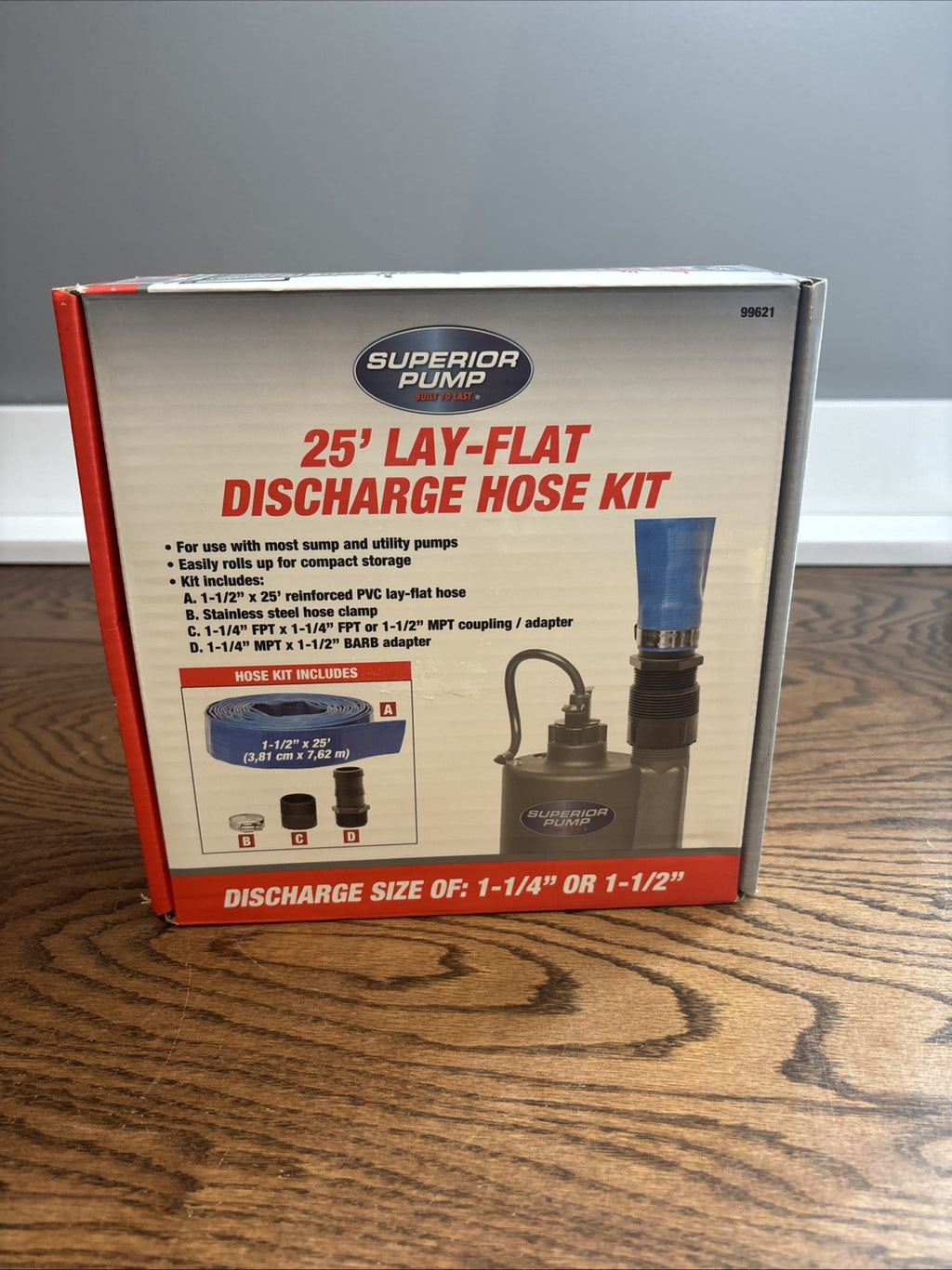 Superior Pump 99621 Lay Flat Discharge Sump Pump Hose Kit 25 Feet X 1-1/2 Inches