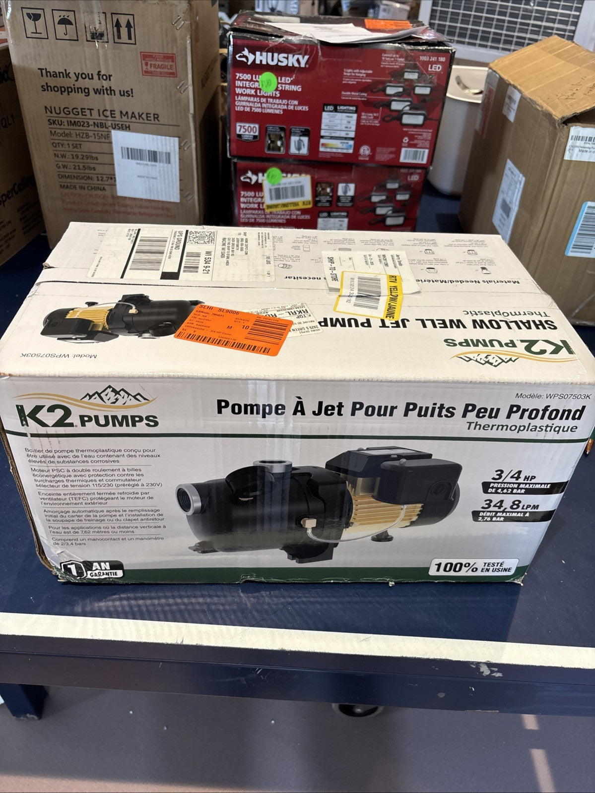 K2 Pumps WPS07503K Shallow Well Jet Pump 3/4 Hp Lead Free Thermoplastic NOB