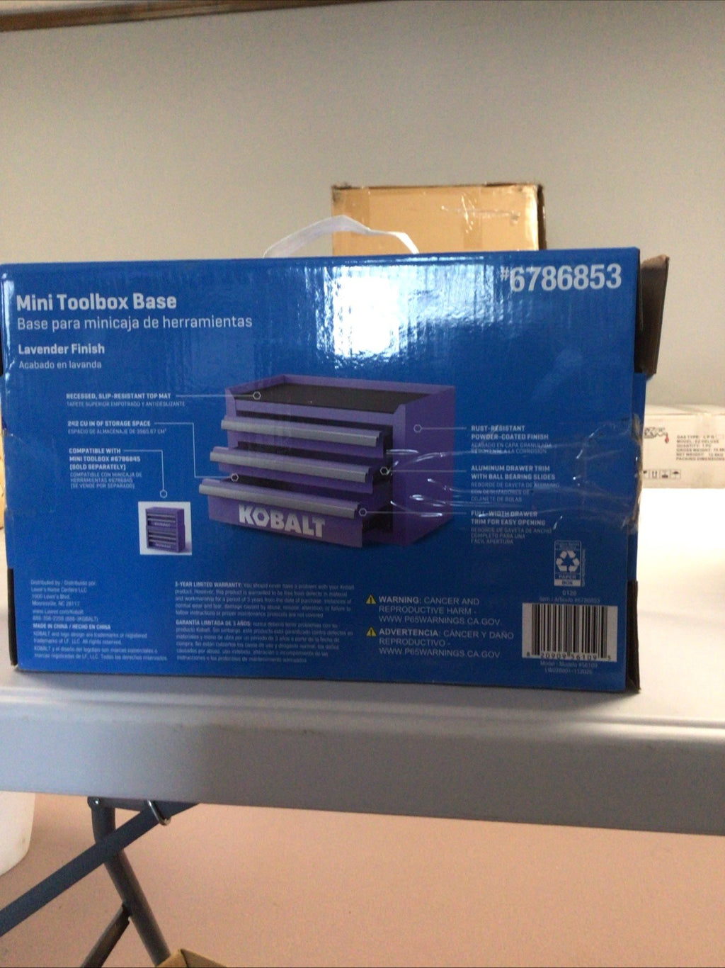 NEW Kobalt Mini-Base 3-Drawer Lavender  Toolbox /Jewelry Box