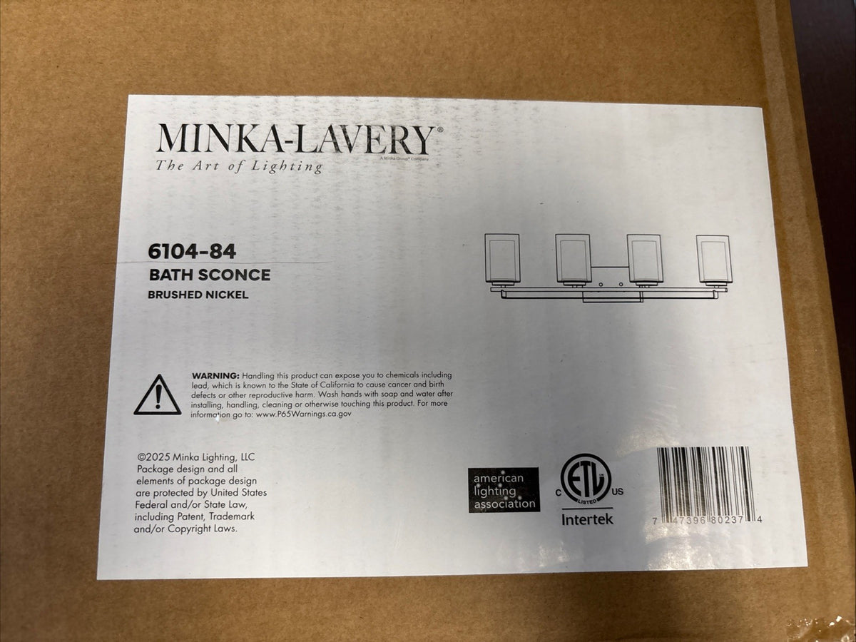 Minka Lavery 6102-84 Light Vantage Bathroom Vanity Light Brushed Nickel