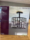 Home Decorators Kristella 3 Light Matte Black 1003965637 13 Inch