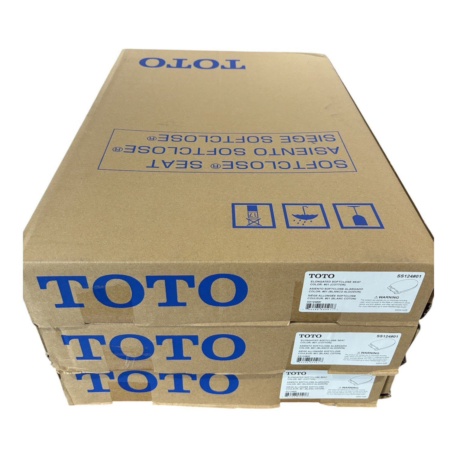 TOTO SS124#01 Elongated SoftClose Toilet Seat Cotton White New Open Box