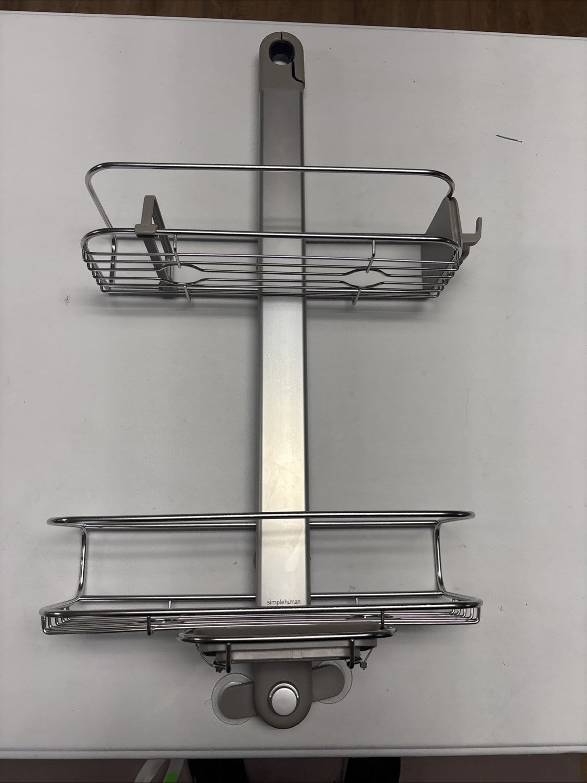 SimpleHuman Adjustable Shower Caddy, Stainless Steel Anodized Aluminum 3 shelves