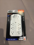 Commercial Electric 6-Outlet Smart Surge Protector White with 4-USB Ports LA-12A
