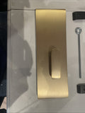 Emtek 222201US19 Modern Rectangular Barn Door Privacy Lock - Strike Satin Brass