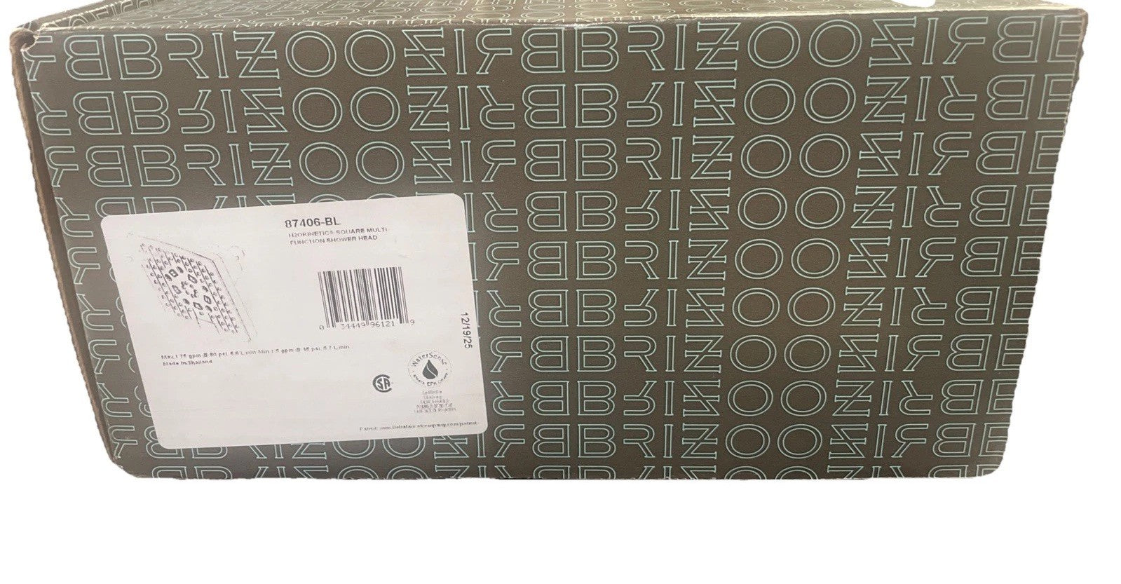 Brizo 87406-BL-2.5 Essential 2.5 GPM H2OKinetic Square Multi-Function Showerhead