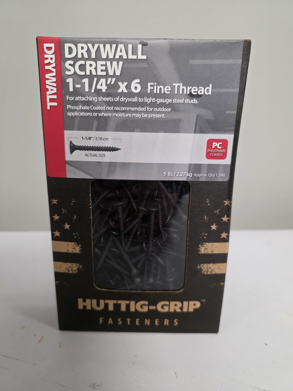 Huttig Grip Drywall Screw 1-1/4 in x 6 Fine Thread Phillips Drive 5lb Screws