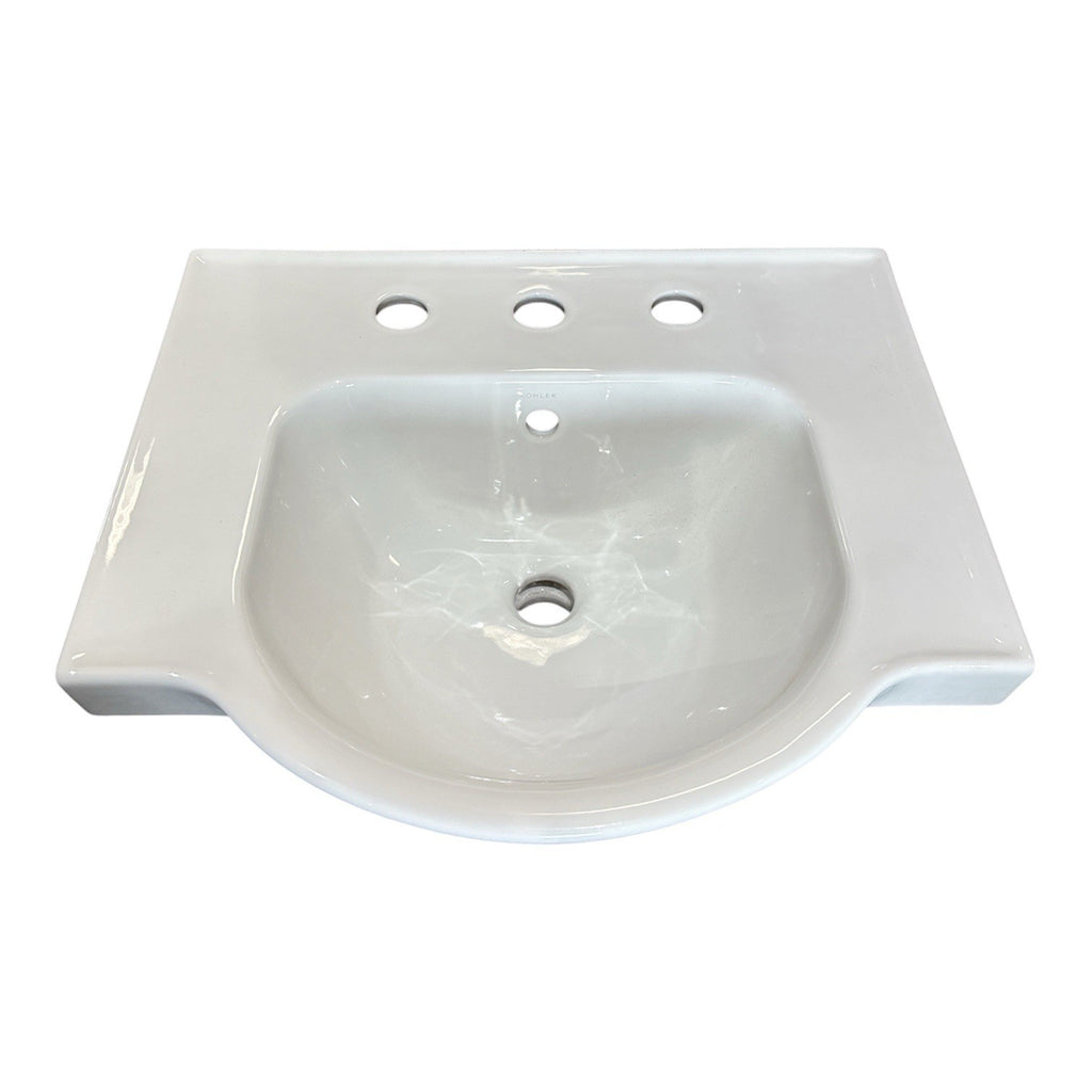 Kohler K-5247-8-0 Veer 21" Pedestal Bathroom Sink With Three Holes- Sink Only