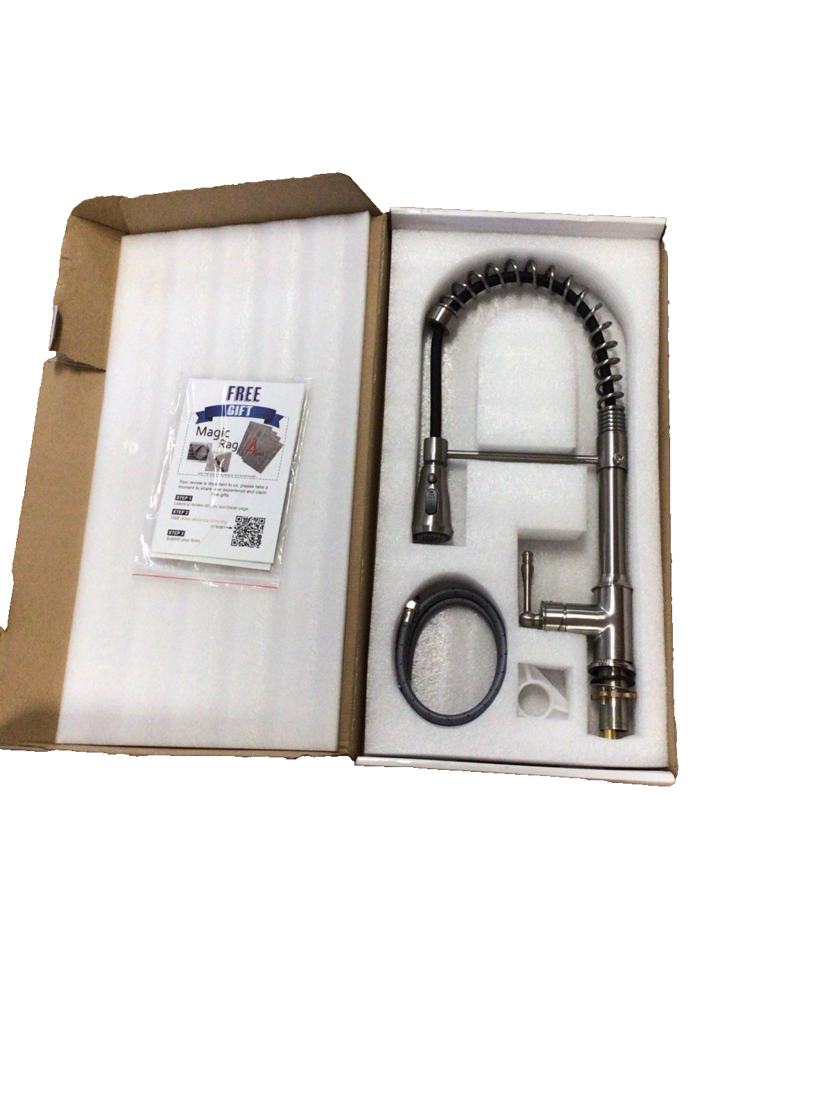 AKDY Single-Handle Pull-Down Sprayer Kitchen Faucet Brushed Nickel Kf0011