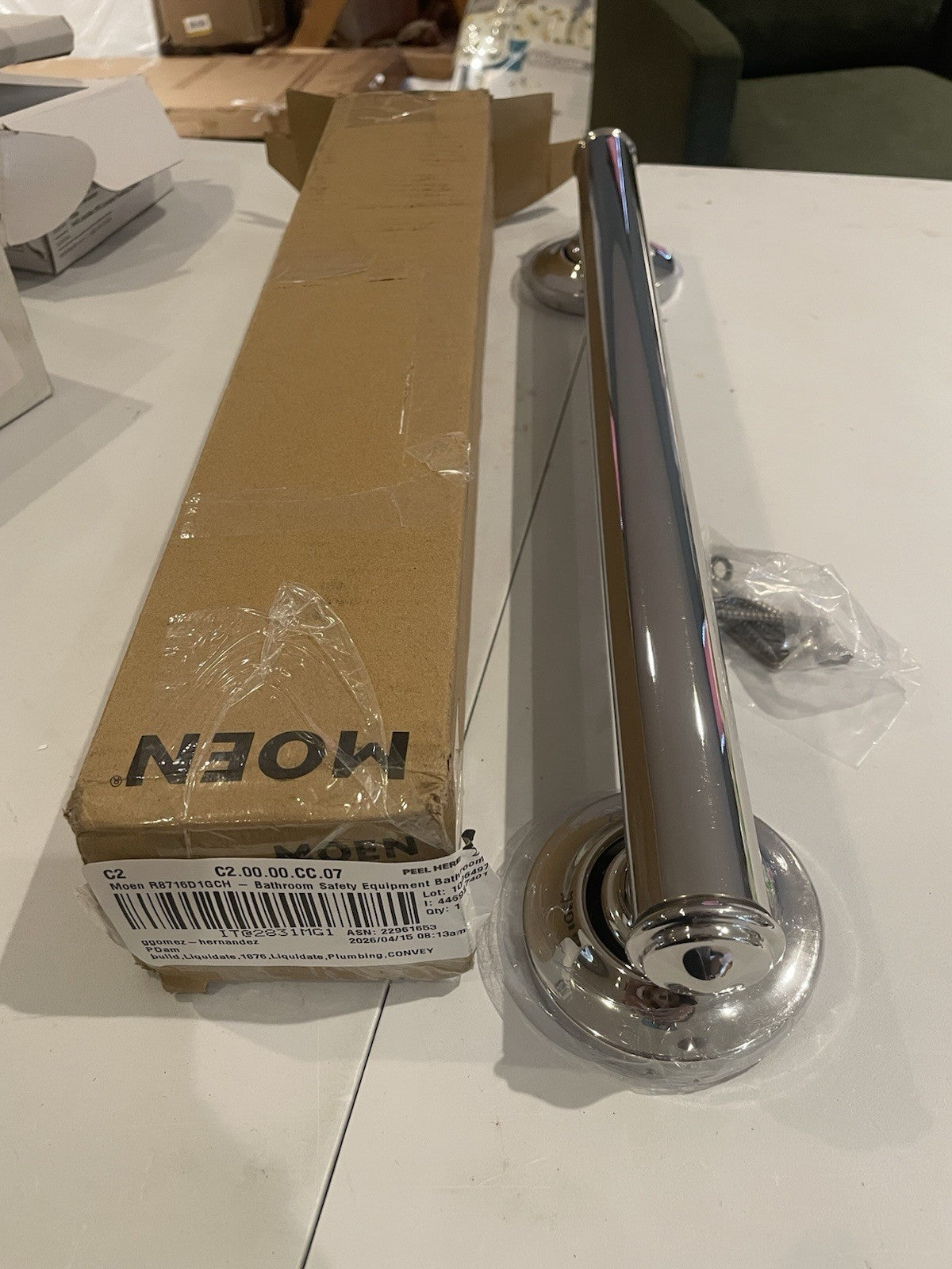 Moen Elegance R8716D1GCH Chrome 16" Grab Bar