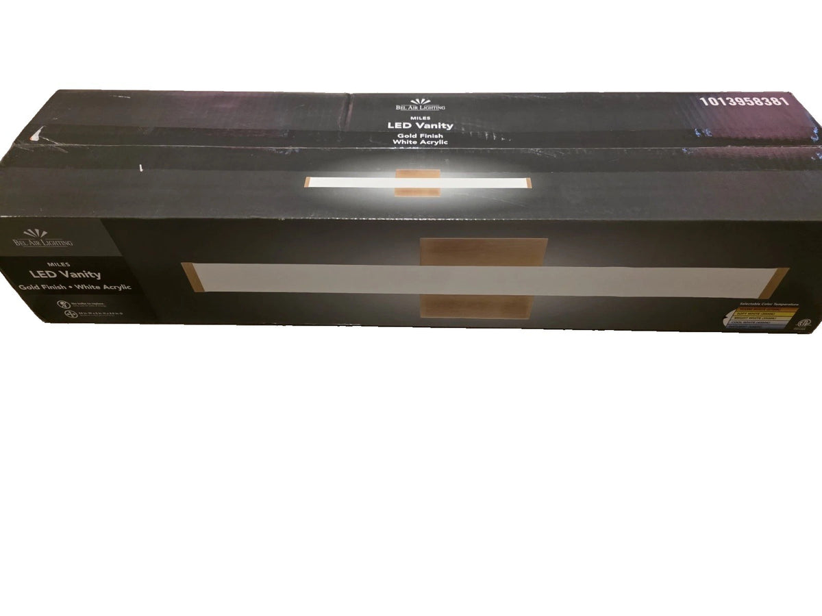 Bel Air Lighting Miles 24" LED Gold Finish Vanity Light Acrylic Shade