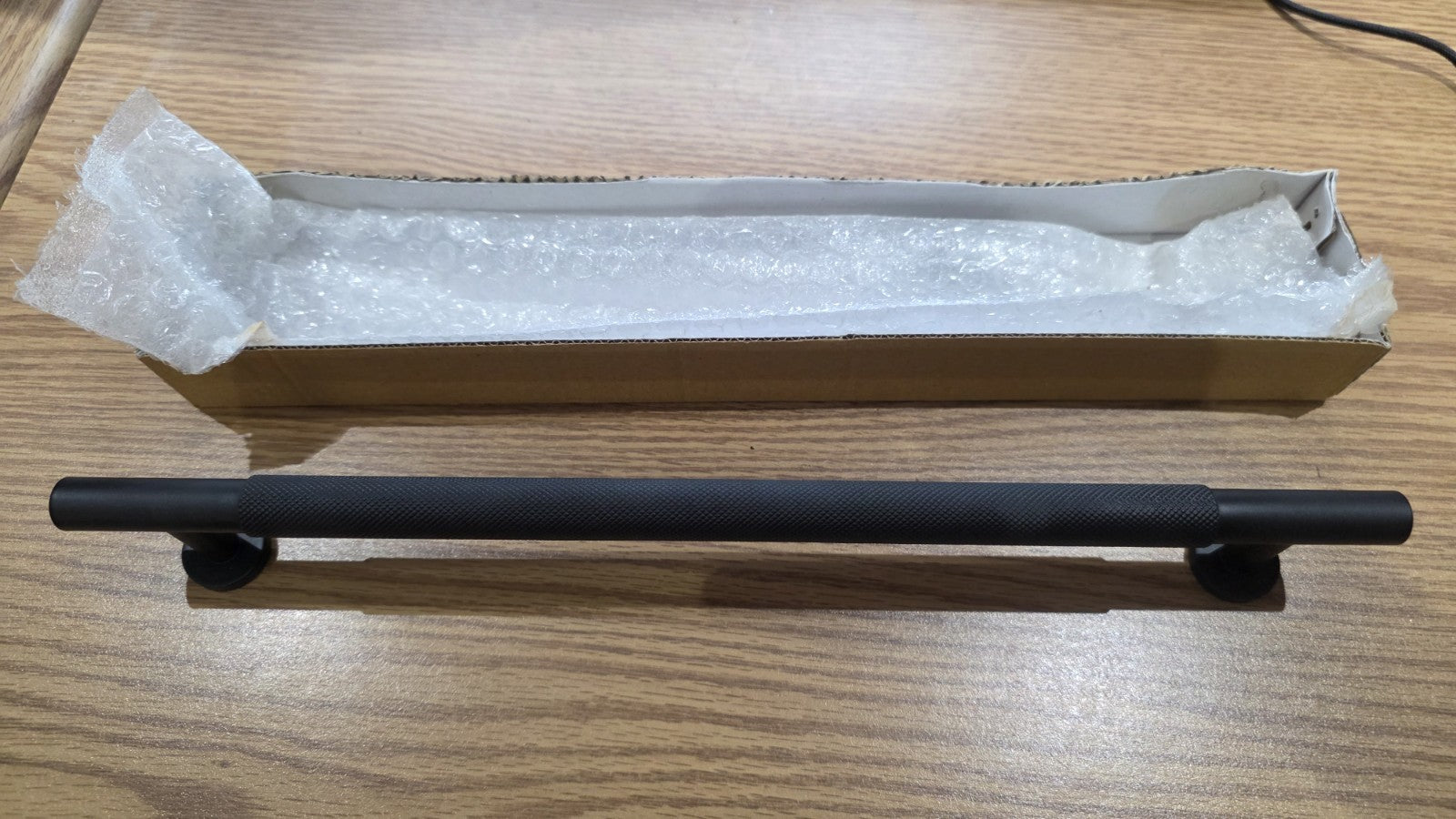 SIGNATURE HARDWARE 12" Evinger Knurled Brass Appliance Pull - Matte Black
