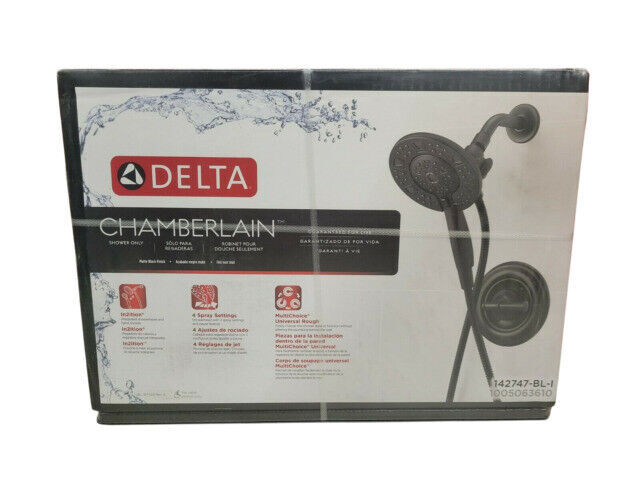 Delta Chamberlain 142747-BL-I Shower Head - Black -Read